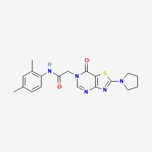 molecular formula C19H21N5O2S B2747361 N-(2,4-dimethylphenyl)-2-[7-oxo-2-(pyrrolidin-1-yl)-6H,7H-[1,3]thiazolo[4,5-d]pyrimidin-6-yl]acetamide CAS No. 1223896-86-3