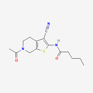 B2747406 N-(6-acetyl-3-cyano-4,5,6,7-tetrahydrothieno[2,3-c]pyridin-2-yl)pentanamide CAS No. 864858-90-2