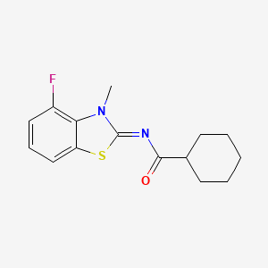 N-(4-fluoro-3-methyl-1,3-benzothiazol-2-ylidene)cyclohexanecarboxamide