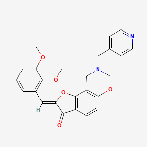 (Z)-2-(2,3-dimethoxybenzylidene)-8-(pyridin-4-ylmethyl)-8,9-dihydro-2H-benzofuro[7,6-e][1,3]oxazin-3(7H)-one