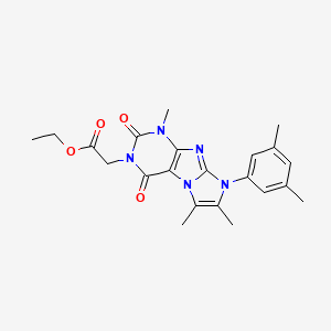ethyl 2-(8-(3,5-dimethylphenyl)-1,6,7-trimethyl-2,4-dioxo-1H-imidazo[2,1-f]purin-3(2H,4H,8H)-yl)acetate