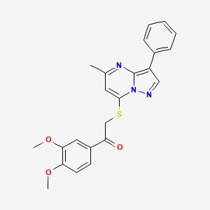 1-(3,4-Dimethoxyphenyl)-2-((5-methyl-3-phenylpyrazolo[1,5-a]pyrimidin-7-yl)thio)ethanone
