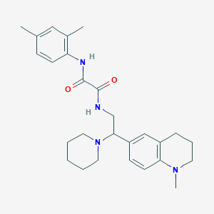 molecular formula C27H36N4O2 B2747435 N'-(2,4-dimethylphenyl)-N-[2-(1-methyl-1,2,3,4-tetrahydroquinolin-6-yl)-2-(piperidin-1-yl)ethyl]ethanediamide CAS No. 922096-65-9
