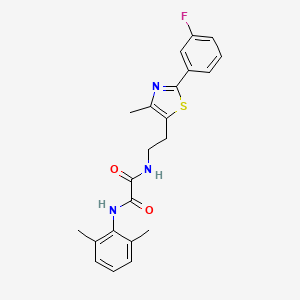 molecular formula C22H22FN3O2S B2747451 N'-(2,6-dimethylphenyl)-N-{2-[2-(3-fluorophenyl)-4-methyl-1,3-thiazol-5-yl]ethyl}ethanediamide CAS No. 895804-28-1