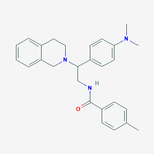 molecular formula C27H31N3O B2747472 N-{2-[4-(dimethylamino)phenyl]-2-(1,2,3,4-tetrahydroisoquinolin-2-yl)ethyl}-4-methylbenzamide CAS No. 946287-59-8