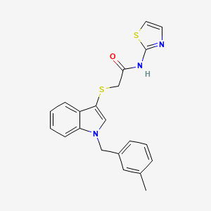 B2747529 2-((1-(3-methylbenzyl)-1H-indol-3-yl)thio)-N-(thiazol-2-yl)acetamide CAS No. 681276-00-6