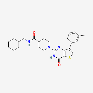 molecular formula C26H32N4O2S B2747555 N-(cyclohexylmethyl)-1-[7-(3-methylphenyl)-4-oxo-3H,4H-thieno[3,2-d]pyrimidin-2-yl]piperidine-4-carboxamide CAS No. 1242869-23-3