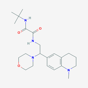 molecular formula C22H34N4O3 B2747575 N-tert-butyl-N'-[2-(1-methyl-1,2,3,4-tetrahydroquinolin-6-yl)-2-(morpholin-4-yl)ethyl]ethanediamide CAS No. 922120-47-6