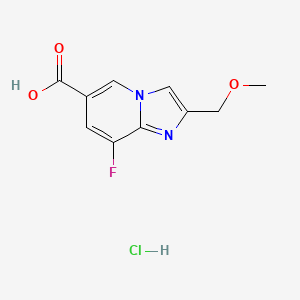 molecular formula C10H10ClFN2O3 B2747585 8-Fluoro-2-(methoxymethyl)imidazo[1,2-a]pyridine-6-carboxylic acid;hydrochloride CAS No. 2460754-75-8