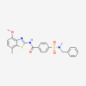 molecular formula C24H23N3O4S2 B2747589 4-[benzyl(methyl)sulfamoyl]-N-(4-methoxy-7-methyl-1,3-benzothiazol-2-yl)benzamide CAS No. 896676-27-0