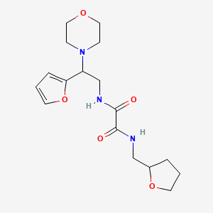 molecular formula C17H25N3O5 B2747593 N1-(2-(furan-2-yl)-2-morpholinoethyl)-N2-((tetrahydrofuran-2-yl)methyl)oxalamide CAS No. 877631-07-7
