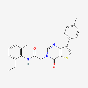 molecular formula C24H23N3O2S B2747596 N-(2-ethyl-6-methylphenyl)-2-[7-(4-methylphenyl)-4-oxo-3H,4H-thieno[3,2-d]pyrimidin-3-yl]acetamide CAS No. 1206990-50-2