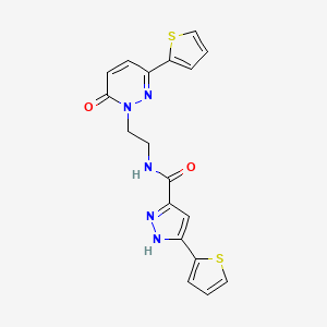 N-(2-(6-oxo-3-(thiophen-2-yl)pyridazin-1(6H)-yl)ethyl)-3-(thiophen-2-yl)-1H-pyrazole-5-carboxamide