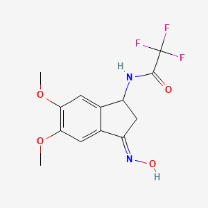 2,2,2-trifluoro-N-[3-(hydroxyimino)-5,6-dimethoxy-2,3-dihydro-1H-inden-1-yl]acetamide