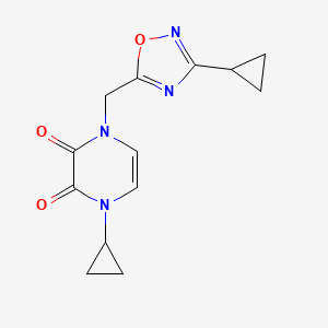 1-Cyclopropyl-4-[(3-cyclopropyl-1,2,4-oxadiazol-5-yl)methyl]pyrazine-2,3-dione