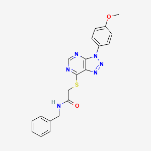molecular formula C20H18N6O2S B2747659 N-benzyl-2-{[3-(4-methoxyphenyl)-3H-[1,2,3]triazolo[4,5-d]pyrimidin-7-yl]sulfanyl}acetamide CAS No. 863500-62-3