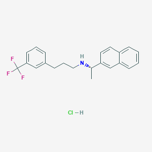molecular formula C22H23ClF3N B2747679 alpha-Methyl-N-[3-[3-(trifluoromethyl)phenyl]propyl]-2-Naphthalenemethanamine Hydrochloride CAS No. 2309431-65-8