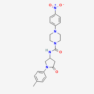 molecular formula C22H25N5O4 B2747715 N-[1-(4-methylphenyl)-5-oxopyrrolidin-3-yl]-4-(4-nitrophenyl)piperazine-1-carboxamide CAS No. 887465-77-2
