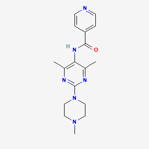 molecular formula C17H22N6O B2747719 N-[4,6-DIMETHYL-2-(4-METHYLPIPERAZIN-1-YL)PYRIMIDIN-5-YL]PYRIDINE-4-CARBOXAMIDE CAS No. 1448058-27-2