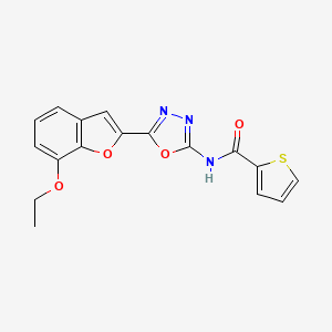 molecular formula C17H13N3O4S B2747734 N-[5-(7-ethoxy-1-benzofuran-2-yl)-1,3,4-oxadiazol-2-yl]thiophene-2-carboxamide CAS No. 921905-15-9