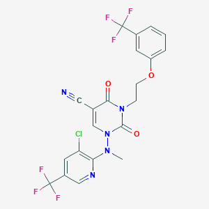 1-[[3-Chloro-5-(trifluoromethyl)-2-pyridinyl](methyl)amino]-2,4-dioxo-3-{2-[3-(trifluoromethyl)phenoxy]ethyl}-1,2,3,4-tetrahydro-5-pyrimidinecarbonitrile