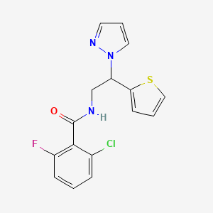 N-(2-(1H-pyrazol-1-yl)-2-(thiophen-2-yl)ethyl)-2-chloro-6-fluorobenzamide