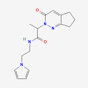 N-(2-(1H-pyrrol-1-yl)ethyl)-2-(3-oxo-3,5,6,7-tetrahydro-2H-cyclopenta[c]pyridazin-2-yl)propanamide