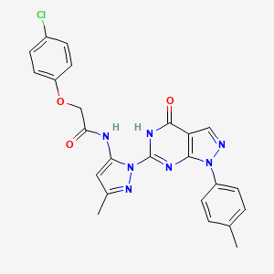 2-(4-chlorophenoxy)-N-(3-methyl-1-(4-oxo-1-(p-tolyl)-4,5-dihydro-1H-pyrazolo[3,4-d]pyrimidin-6-yl)-1H-pyrazol-5-yl)acetamide