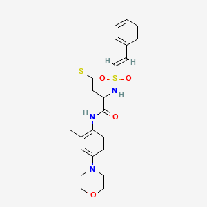 N-(2-methyl-4-morpholin-4-ylphenyl)-4-methylsulfanyl-2-[[(E)-2-phenylethenyl]sulfonylamino]butanamide
