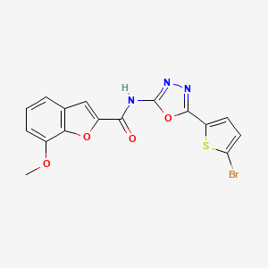 N-(5-(5-bromothiophen-2-yl)-1,3,4-oxadiazol-2-yl)-7-methoxybenzofuran-2-carboxamide