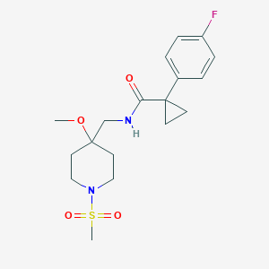 1-(4-Fluorophenyl)-N-[(4-methoxy-1-methylsulfonylpiperidin-4-yl)methyl]cyclopropane-1-carboxamide