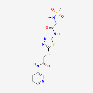 2-(N-methylmethanesulfonamido)-N-[5-({[(pyridin-3-yl)carbamoyl]methyl}sulfanyl)-1,3,4-thiadiazol-2-yl]acetamide