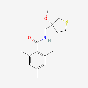 molecular formula C16H23NO2S B2747837 N-[(3-Methoxythiolan-3-YL)methyl]-2,4,6-trimethylbenzamide CAS No. 1448122-19-7