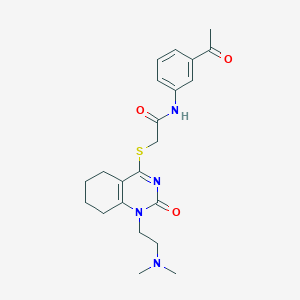 molecular formula C22H28N4O3S B2747842 N-(3-acetylphenyl)-2-((1-(2-(dimethylamino)ethyl)-2-oxo-1,2,5,6,7,8-hexahydroquinazolin-4-yl)thio)acetamide CAS No. 941979-60-8