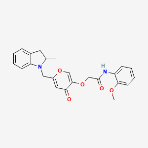 molecular formula C24H24N2O5 B2747855 N-(2-methoxyphenyl)-2-((6-((2-methylindolin-1-yl)methyl)-4-oxo-4H-pyran-3-yl)oxy)acetamide CAS No. 898417-27-1