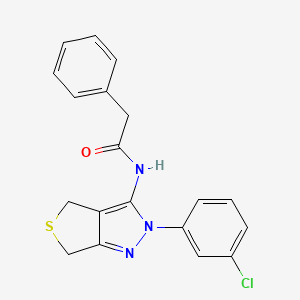 molecular formula C19H16ClN3OS B2747857 N-[2-(3-chlorophenyl)-2H,4H,6H-thieno[3,4-c]pyrazol-3-yl]-2-phenylacetamide CAS No. 450341-03-4
