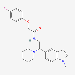 2-(4-fluorophenoxy)-N-(2-(1-methylindolin-5-yl)-2-(piperidin-1-yl)ethyl)acetamide