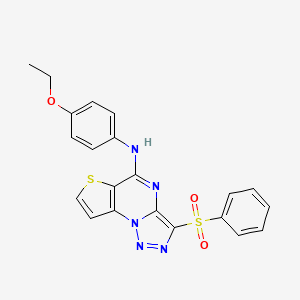 molecular formula C21H17N5O3S2 B2747899 N-(4-ethoxyphenyl)-3-(phenylsulfonyl)thieno[2,3-e][1,2,3]triazolo[1,5-a]pyrimidin-5-amine CAS No. 892731-24-7