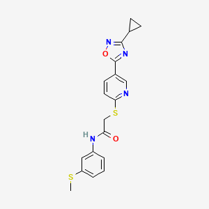 2-((5-(3-cyclopropyl-1,2,4-oxadiazol-5-yl)pyridin-2-yl)thio)-N-(3-(methylthio)phenyl)acetamide