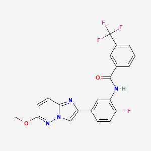 molecular formula C21H14F4N4O2 B2747931 N-(2-fluoro-5-(6-methoxyimidazo[1,2-b]pyridazin-2-yl)phenyl)-3-(trifluoromethyl)benzamide CAS No. 955543-21-2