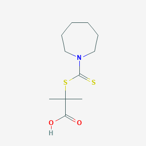 molecular formula C11H19NO2S2 B2747938 2-(Azepane-1-carbothioylsulfanyl)-2-methyl-propionic acid CAS No. 381715-14-6