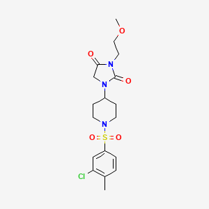 molecular formula C18H24ClN3O5S B2747950 1-(1-((3-Chloro-4-methylphenyl)sulfonyl)piperidin-4-yl)-3-(2-methoxyethyl)imidazolidine-2,4-dione CAS No. 2191214-29-4