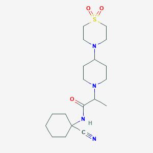 molecular formula C19H32N4O3S B2747958 N-(1-cyanocyclohexyl)-2-[4-(1,1-dioxo-1lambda6-thiomorpholin-4-yl)piperidin-1-yl]propanamide CAS No. 1796887-82-5