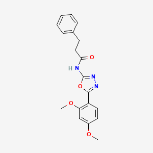 molecular formula C19H19N3O4 B2747968 N-[5-(2,4-dimethoxyphenyl)-1,3,4-oxadiazol-2-yl]-3-phenylpropanamide CAS No. 941892-19-9