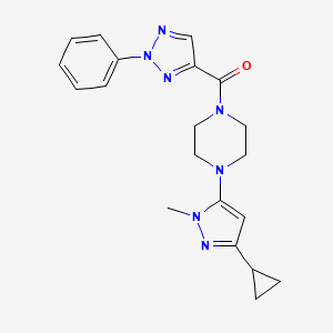 (4-(3-cyclopropyl-1-methyl-1H-pyrazol-5-yl)piperazin-1-yl)(2-phenyl-2H-1,2,3-triazol-4-yl)methanone