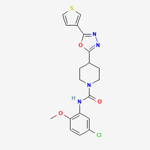 molecular formula C19H19ClN4O3S B2747995 N-(5-chloro-2-methoxyphenyl)-4-(5-(thiophen-3-yl)-1,3,4-oxadiazol-2-yl)piperidine-1-carboxamide CAS No. 1448067-10-4