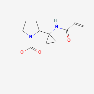 molecular formula C15H24N2O3 B2748001 Tert-butyl 2-[1-(prop-2-enoylamino)cyclopropyl]pyrrolidine-1-carboxylate CAS No. 2411305-03-6