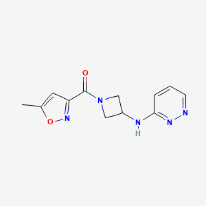 molecular formula C12H13N5O2 B2748002 N-[1-(5-methyl-1,2-oxazole-3-carbonyl)azetidin-3-yl]pyridazin-3-amine CAS No. 2097862-52-5