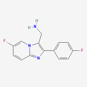 [6-Fluoro-2-(4-fluorophenyl)imidazo[1,2-a]pyridin-3-yl]methanamine