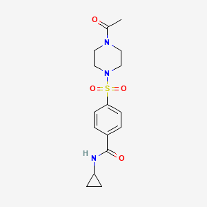 4-((4-acetylpiperazin-1-yl)sulfonyl)-N-cyclopropylbenzamide